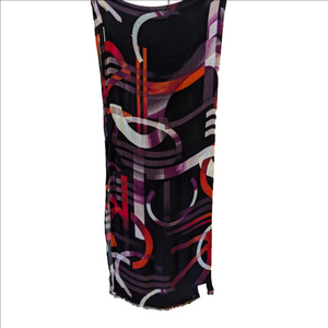 🖤 Calvin Klein Scarf long rectangular 28" x 78" viscose geometric red soft